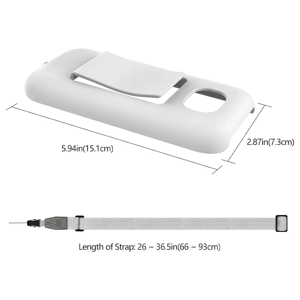 AMAZEAR Battery Holder Compatible with Apple Vision Pro, Portable Accessories Battery Case for Vision Pro with Belt Clip and Cross-Body Strap, Apple VR Headset Power Pack Protective Cover - White