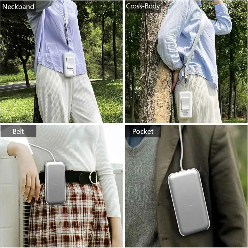 AMAZEAR Battery Holder Compatible with Apple Vision Pro, Portable Accessories Battery Case for Vision Pro with Belt Clip and Cross-Body Strap, Apple VR Headset Power Pack Protective Cover - White