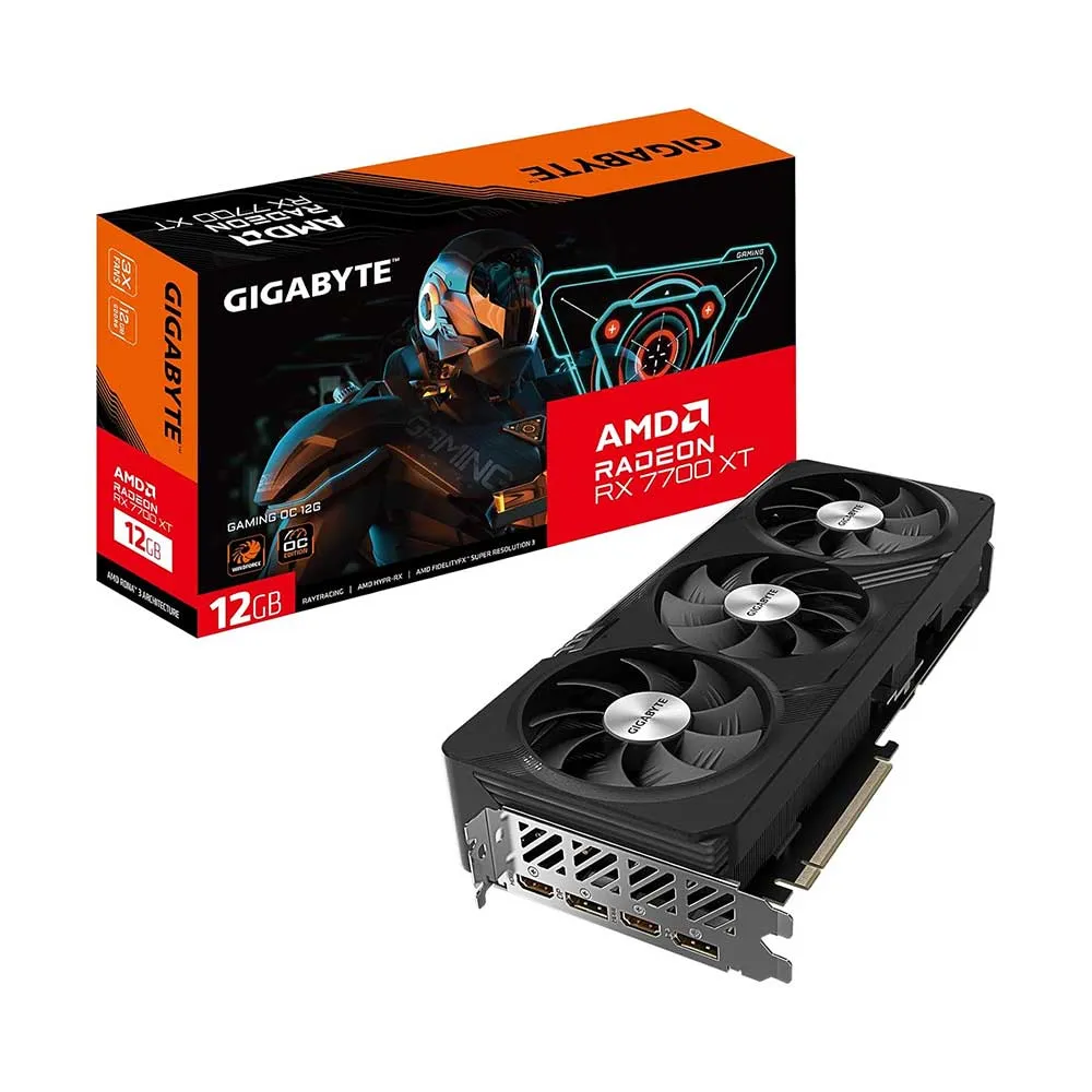 GIGABYTE Radeon RX 7700 XT Gaming OC 12G, 3X WINDFORCE Fans, 12GB GDDR6 Graphics Card