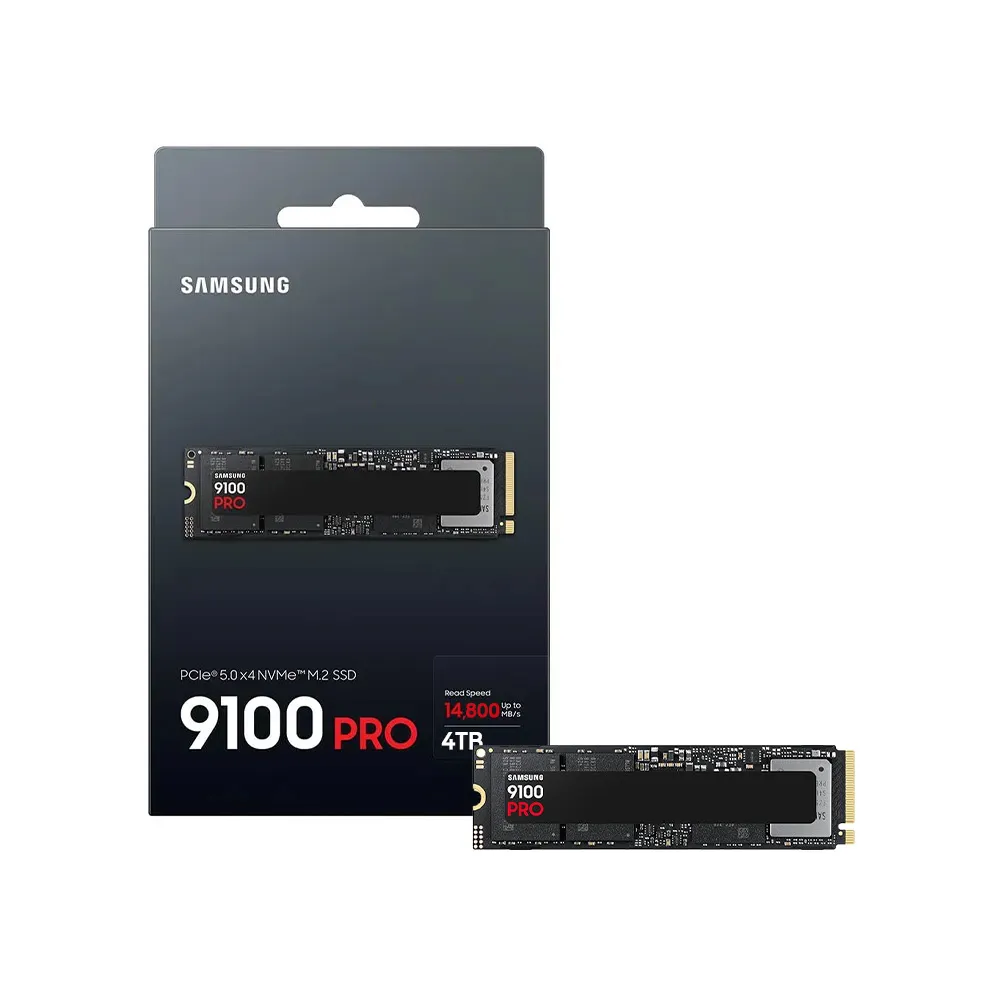 Samsung 9100 PRO 4TB, PCIe 5.0x4 M.2 2280, Seq. Read Speeds Up to 14,800MB/s, Best for AI Computing, Gaming, and Heavy Duty Workstations 