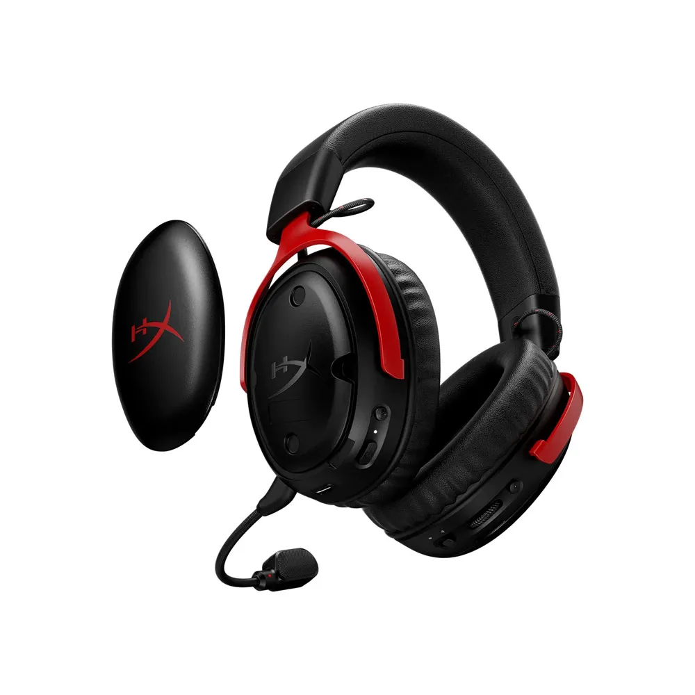 HyperX Cloud III S 2.4GHz, Bluetooth, Battery Life up to 120 Hours 2.4GHz / 200 Hours Bluetooth, 53mm Angled Drivers, Detachable Mic – Black