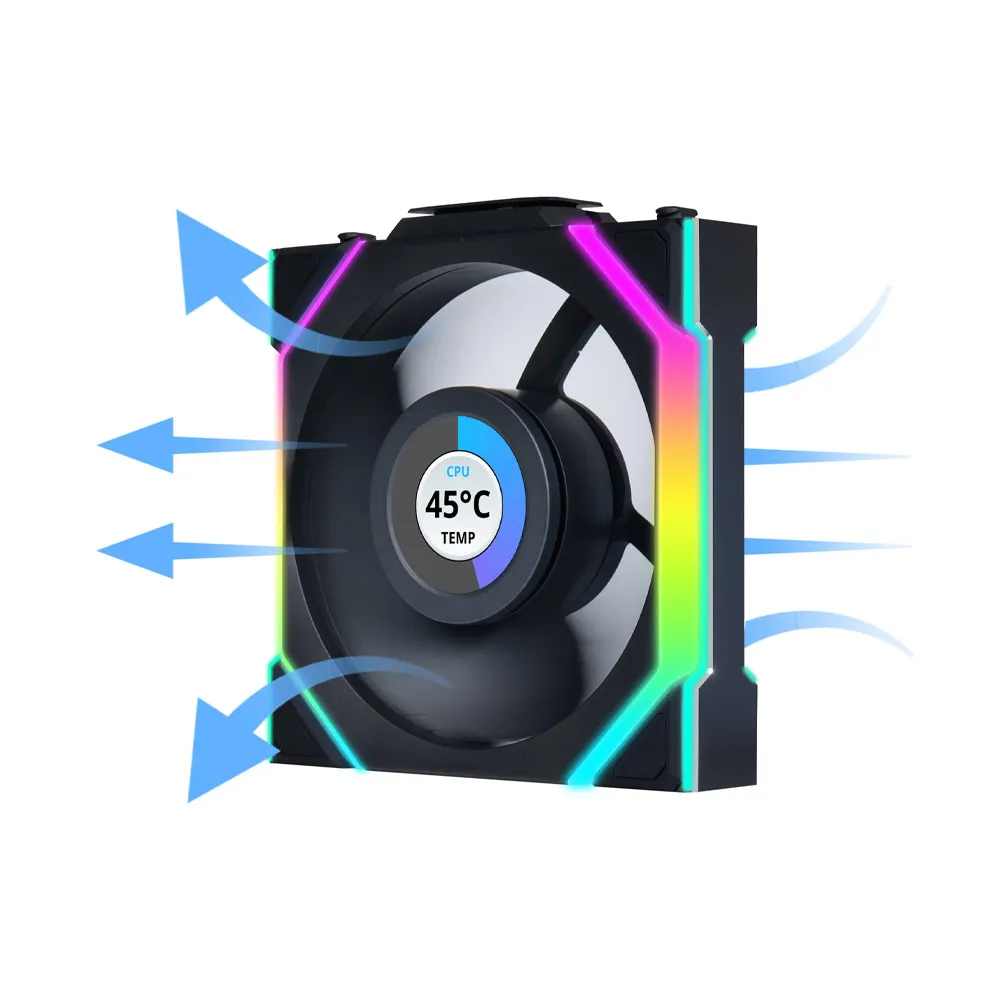 Lian Li UNI FAN SL Wireless LCD 120 - Single Fan - Reverse Blade - Black