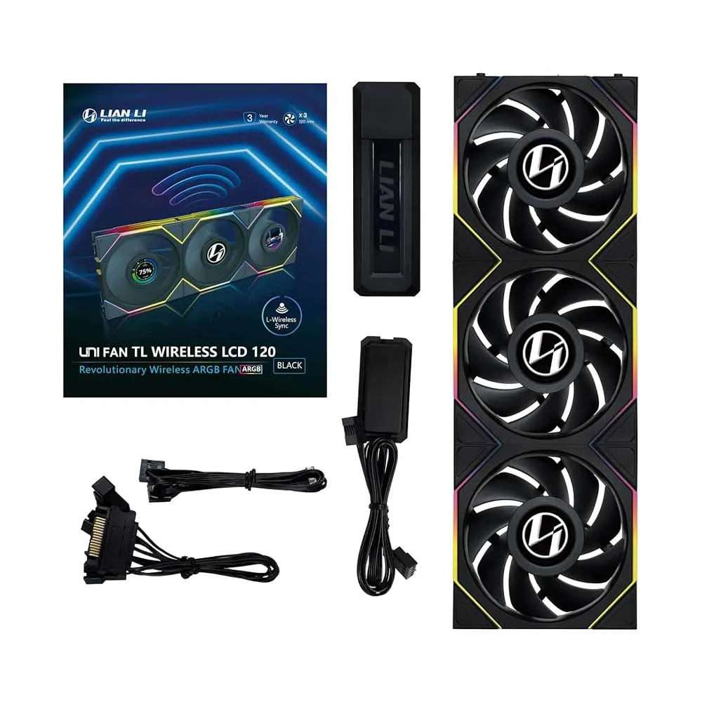 Lian Li UNI FAN TL Wireless 120 - Forward (3xFan - One Kit ) - Black