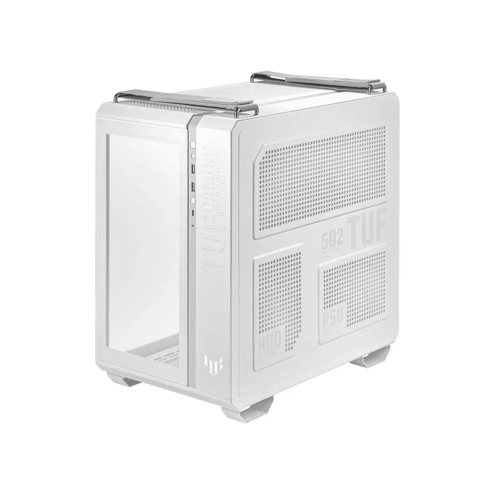 ASUS TUF Gaming GT502 ATX Glass Mid Tower Gaming Case, Four ARGB Case Fans - White
