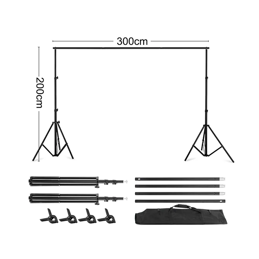 Stand Kit, 2x3mAdjustable Photography Background Photo Backdrop Stand for Green Screen, Photoshoot, Advertising Display