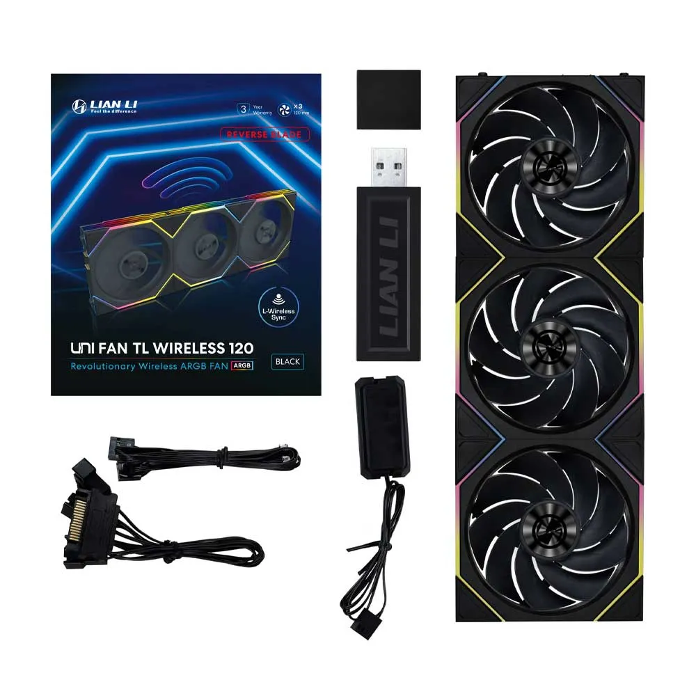 Lian Li UNI FAN TL Wireless 120 - Forward (3xFan - One Kit ) - Black