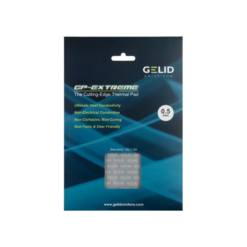 Gelid Solutions GP-Extreme 12W-Thermal Pad 120x120 Excellent Heat Conduction, Ideal Gap Filler. Easy Installation (120x120x0.5)