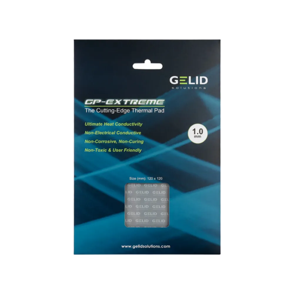 Gelid Solutions GP-Extreme 12W-Thermal Pad 120x120 Excellent Heat Conduction, Ideal Gap Filler. Easy Installation (120x120x1.0)