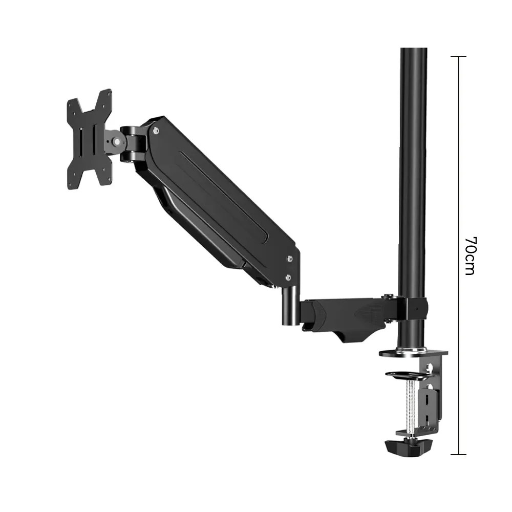 MD8411DB Single Monitor Arm, Gas Type Display Arm, Double Articulated, Supports 22-32 Inches