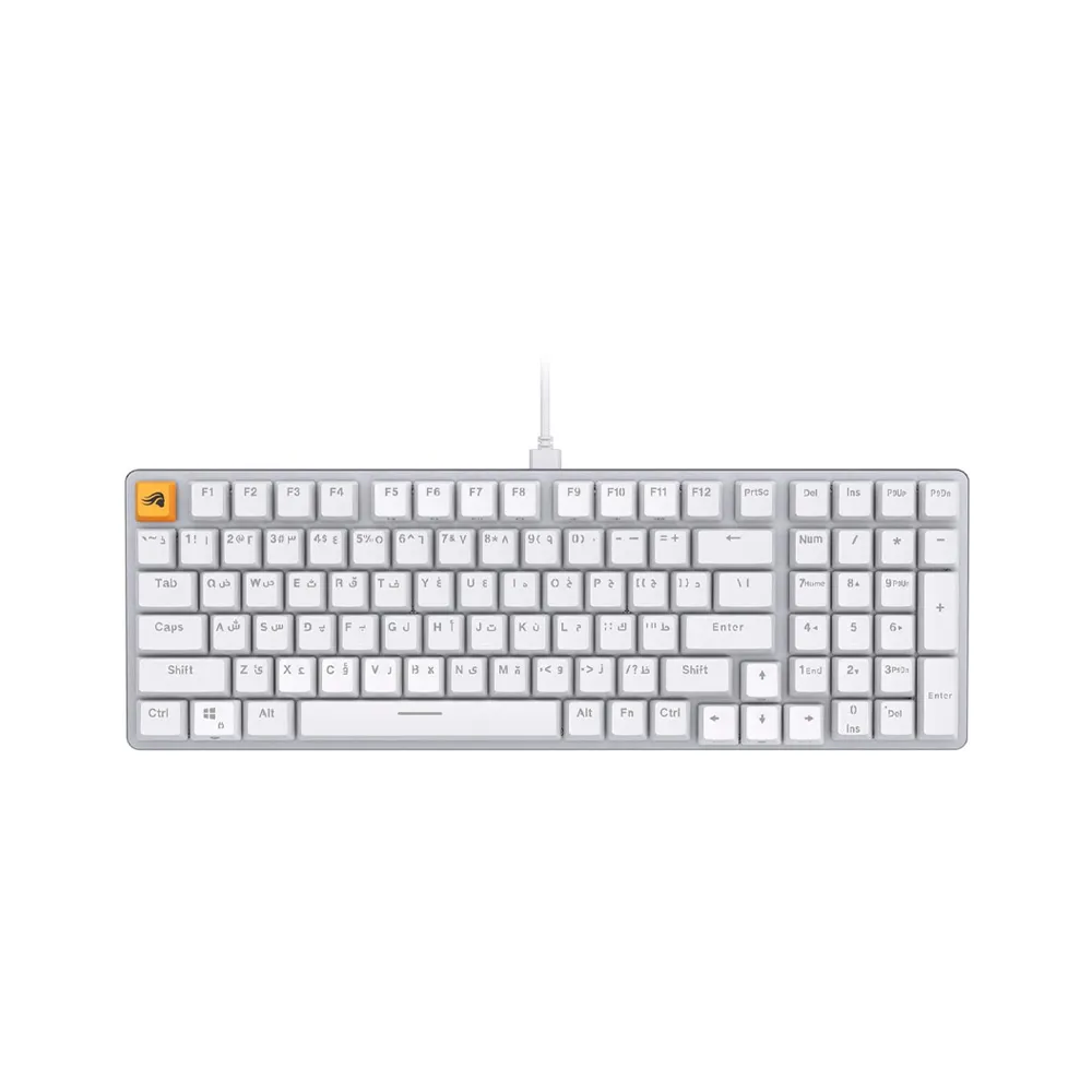 Glorious GMMK 2 Full Size Pre-Built Edition 96% RGB Gaming Keyboard, Hot Swappable Mechanical Keyboard, Linear Switches, Wired - White