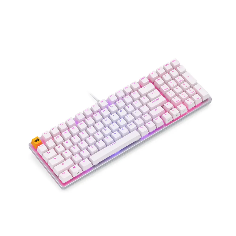 Glorious GMMK 2 Full Size Pre-Built Edition 96% RGB Gaming Keyboard, Hot Swappable Mechanical Keyboard, Linear Switches, Wired - White