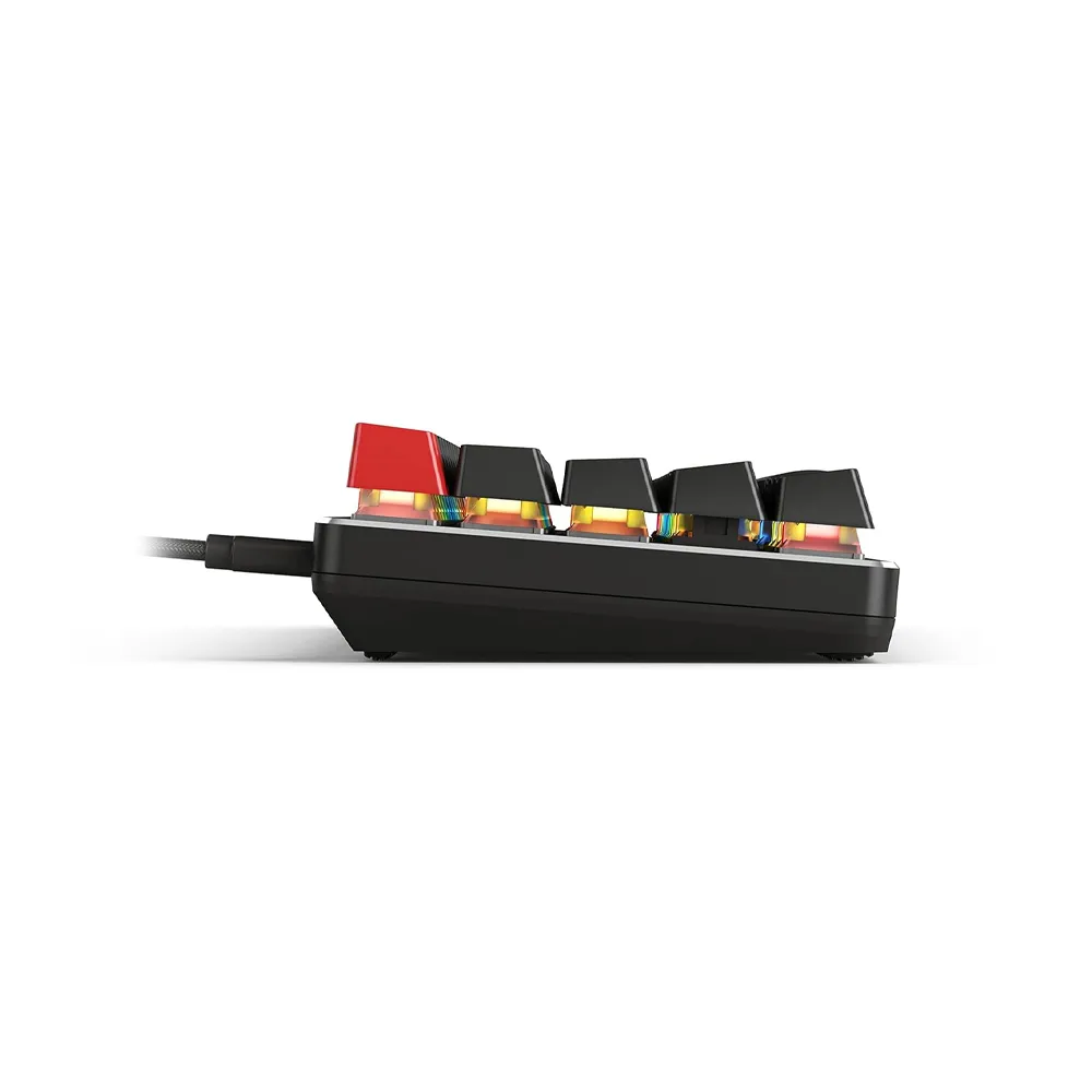 Glorious GMMK Gateron Modular RGB Wired Mechanical Gaming Keyboard, 60% Compact Size, Brown Switches - Black