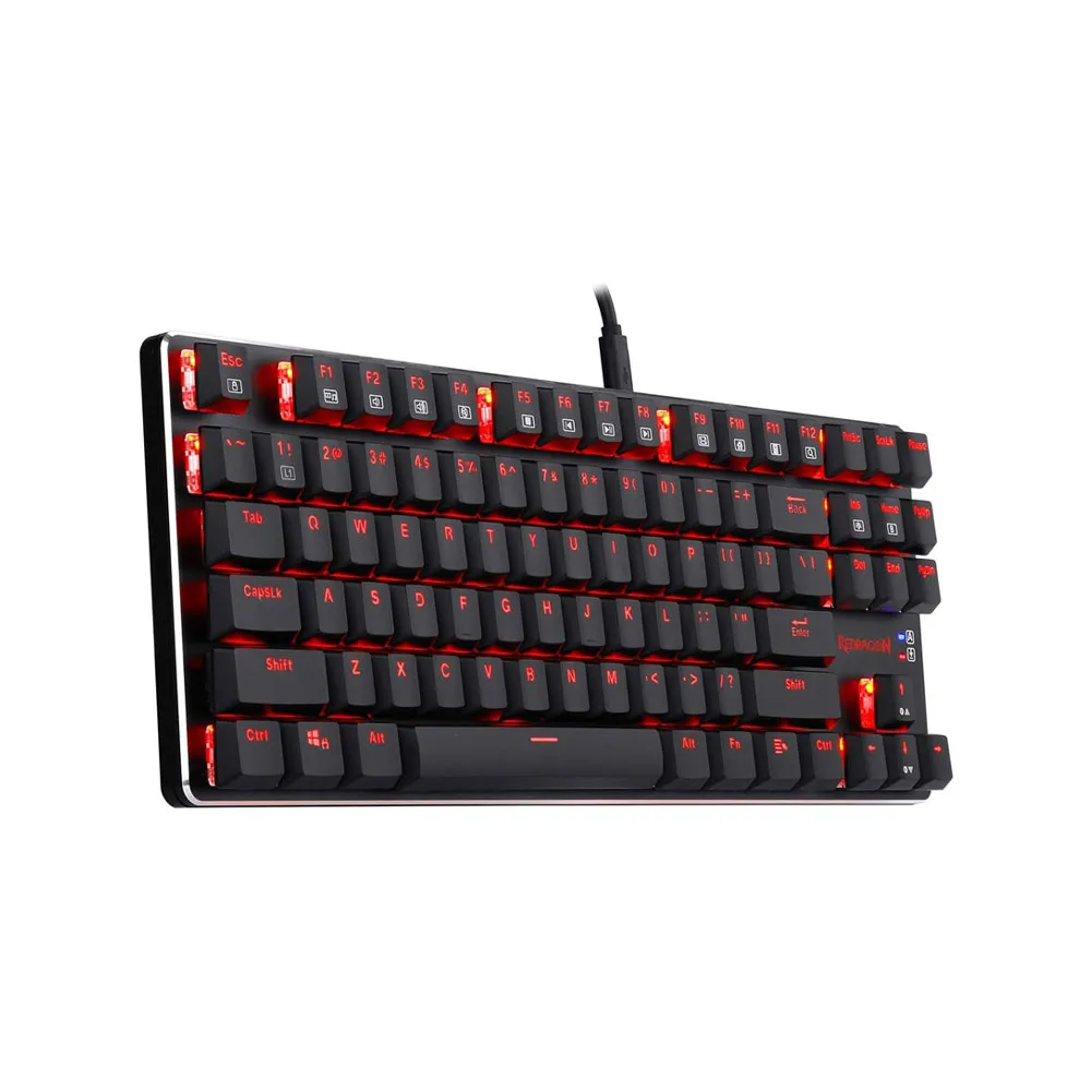 Redragon Mahoraga K590-RE, TKL, Wired/Wireless Mechanical Gaming Keyboard RED LED Backlit Compact 60% 87 Key, USB Wired - Black