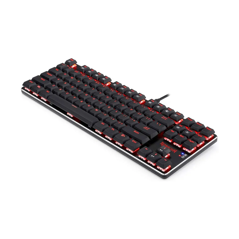 Redragon Mahoraga K590-RE, TKL, Wired/Wireless Mechanical Gaming Keyboard RED LED Backlit Compact 60% 87 Key, USB Wired - Black
