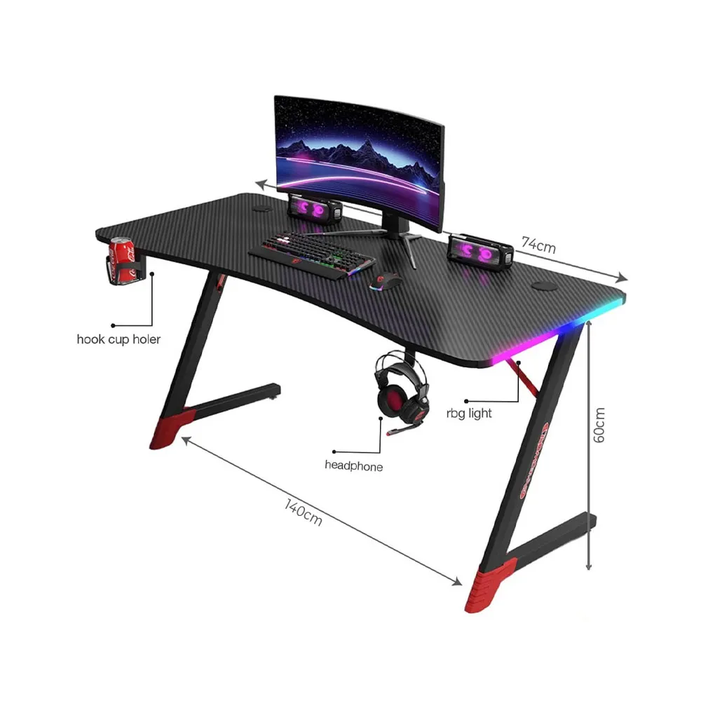 Gaming Desk D2209 RGB Black - 140*60*74
