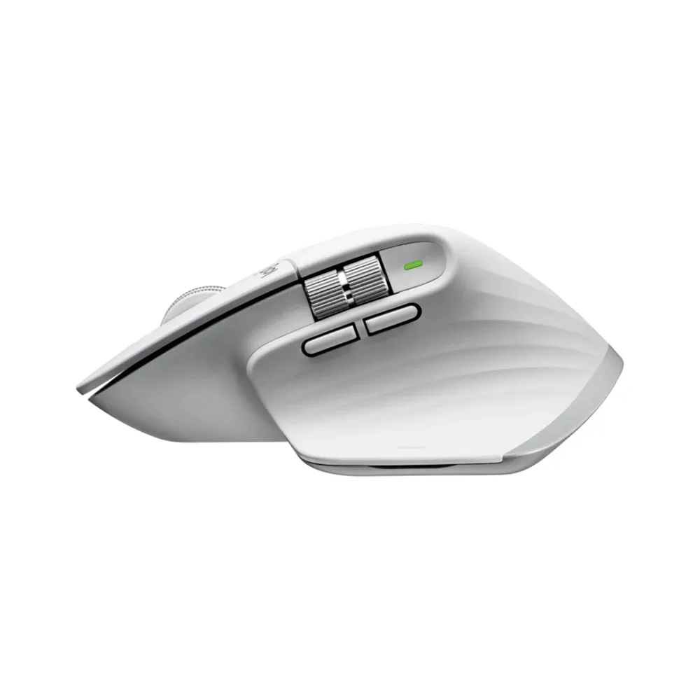 Logitech MX Master 3S Wireless Performance Mouse, Ergo, 8K DPI, Track on Glass, Quiet Clicks, USB-C, Bluetooth - White