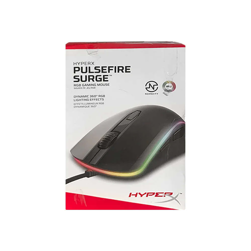 HyperX Pulsefire Surge - RGB Wired Optical Gaming Mouse, Pixart 3389 Sensor up to 16000 DPI, Ergonomic, 6 Programmable Buttons - Open Box