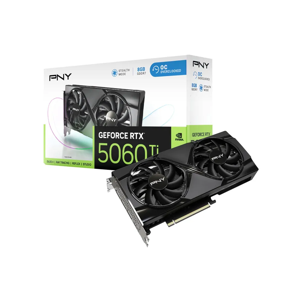 PNY NVIDIA GeForce RTX™ 5060 Ti 8GB Overclocked Dual Fan DLSS 4