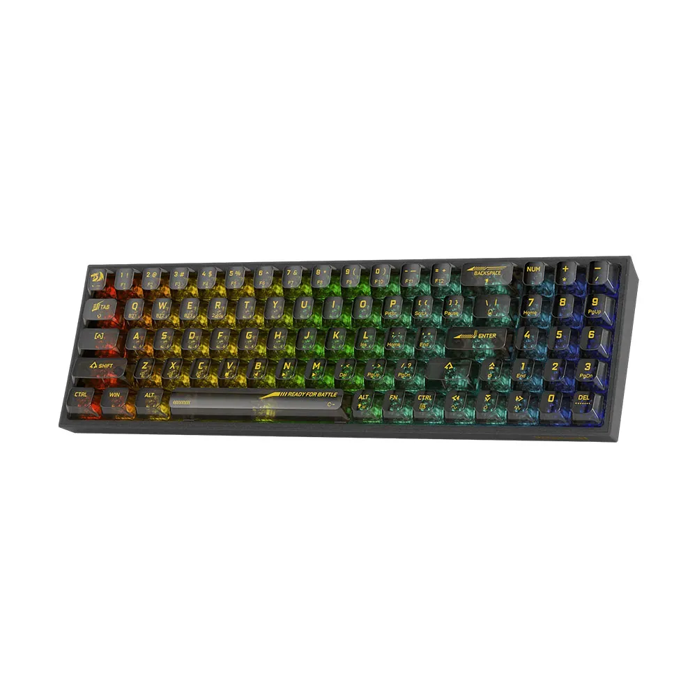 Redragon Irelia K658 PRO 90% 3-Mode Wireless RGB Gaming Keyboard, 94 Keys Full-Transparent Mechanical, Full Numpad & Custom Switch - Black