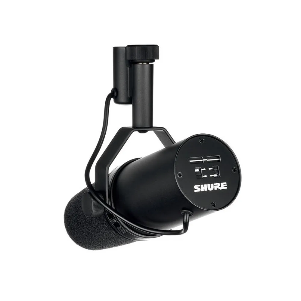 Shure SM7B Vocal Microphone with Cloud Microphones Cloudlifter CL-1 Mic Activator and Extra 10' XLR Cable Bundle