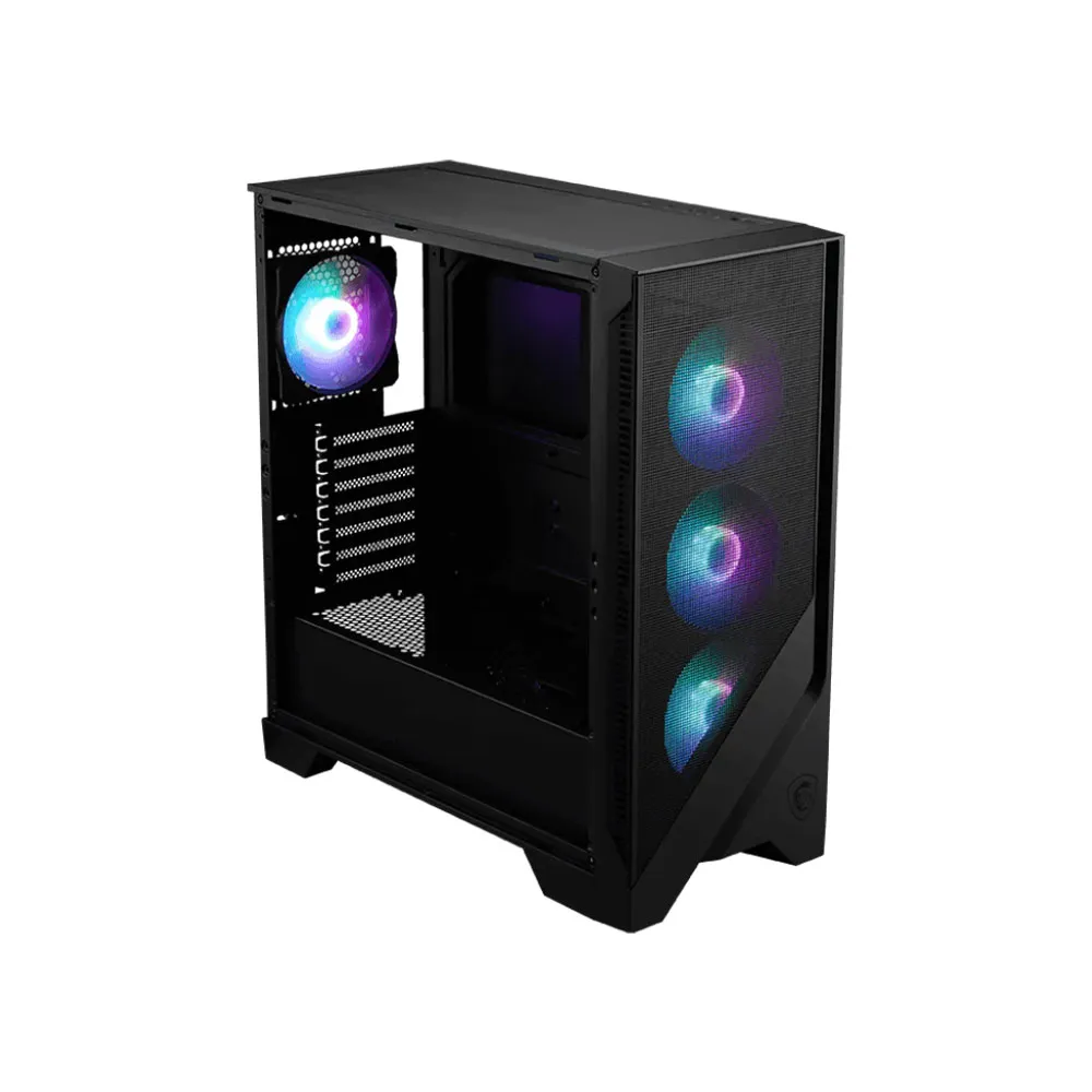 MSI MAG FORGE 320R AIRFLOW Mid-Tower PC Case, ATX Capacity, RTX 40 GPU Support, ARGB Fans, Magnetic Dust Filters, Tempered Glass, 1-6 ARGB Control Board