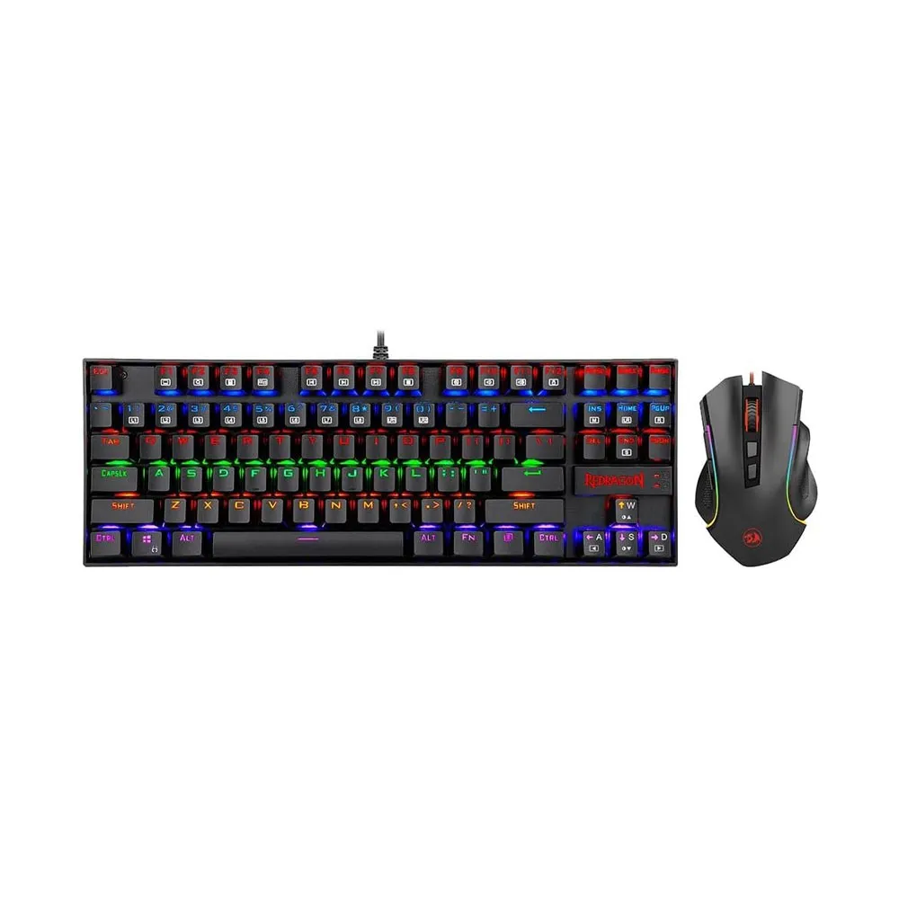 Redragon K552-RGB-BA Mechanical Gaming Keyboard and Mouse Combo Wired RGB LED Backlit 60% with Arrow Key Keyboard & 7200 DPI Mouse