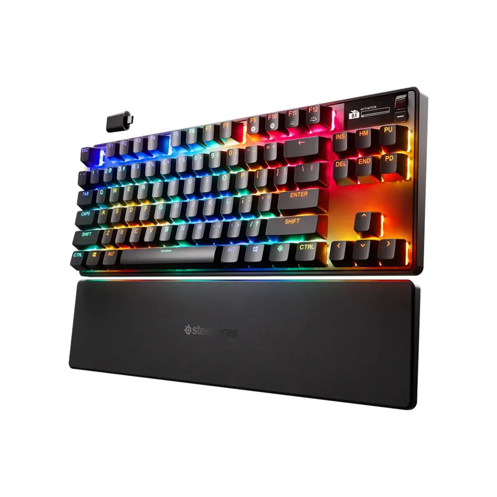 SteelSeries Apex Pro TKL Wireless Gen 3, OmniPoint 3.0 HyperMagnetic Switches, Rapid Trigger, apid Tap/SOCD, Dual Wireless, OLED - Black