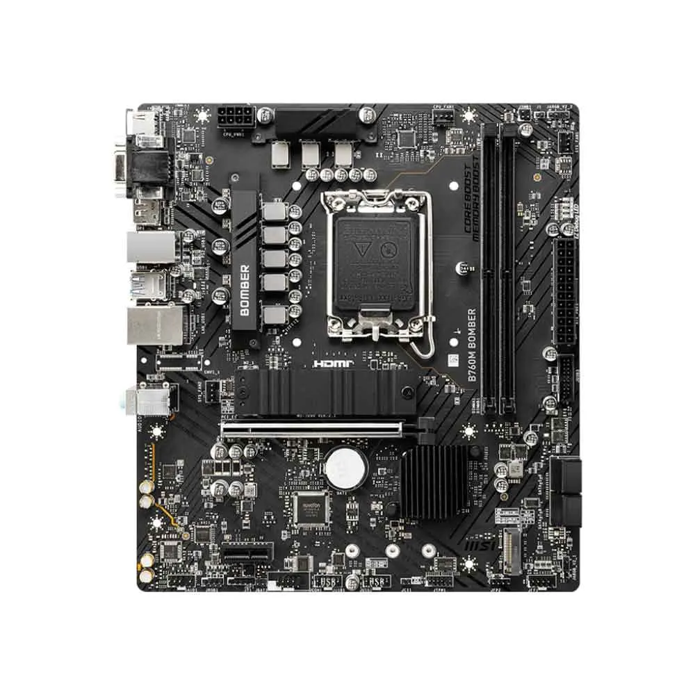 MSI B760M Bomber , Micro-ATX - Supports 14th/13th/12th Gen - DDR5 6400MHz/MAX, M.2 Gen4 Slot